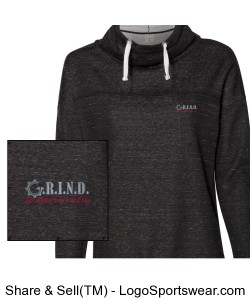 GRIND Ladies Sweatshirt - Black Design Zoom